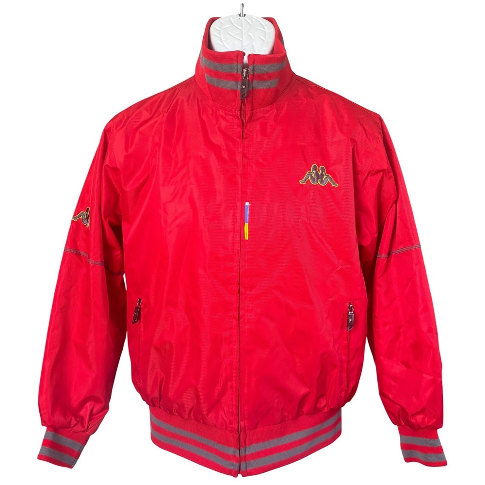 Vtg y2k Kappa Breathefreely Waterproof Seam Sealed Coat Sz L Red Ceramic Tech